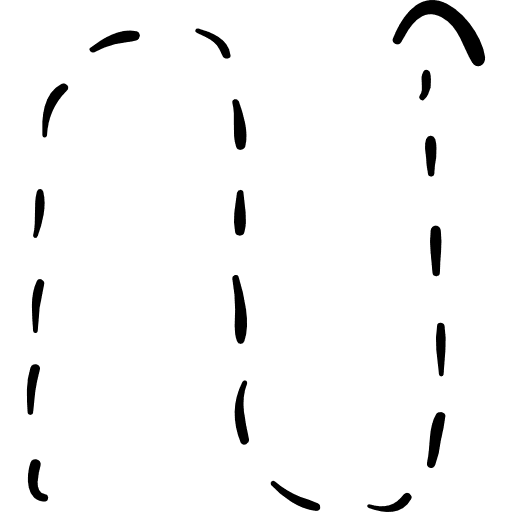 Curved up arrow with broken line dotted line broken line arrows icon