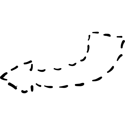 Turn right with broken line direction trajectory arrows icon