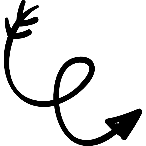 Arrow with scribble direction trajectory arrows icon