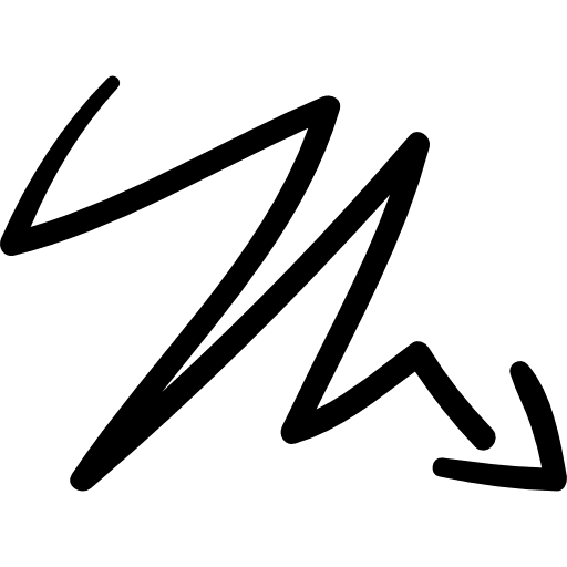 Arrow with scribble down arrow doodle arrows icon