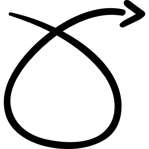 Scribble trajectory random curved arrow icon