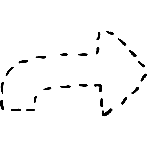 Turn right arrow with broken line direction broken line next icon