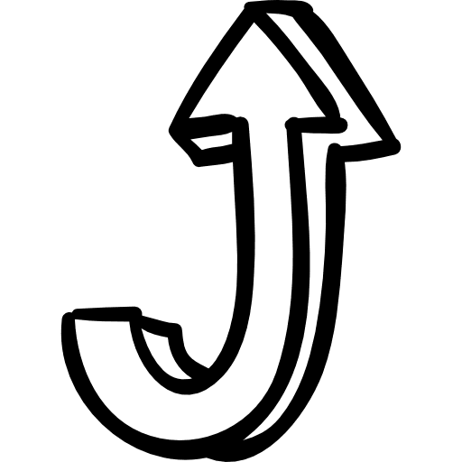 Curved up arrow curve direction up arrow icon