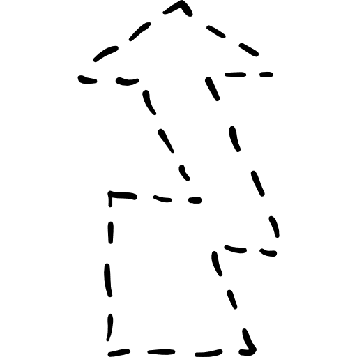 Dotted up arrow angled pointing up direction icon