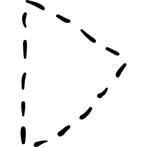 Play button in broken line dotted line multimedia video icon