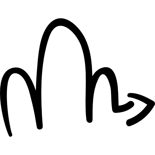 Scribble right arrow curved direction curve icon