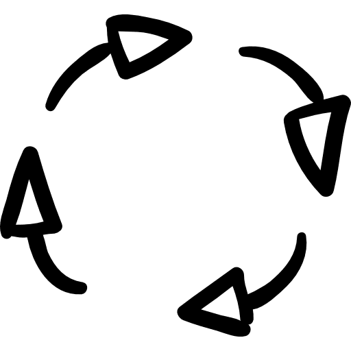 Spinning arrows clockwise direction arrows icon