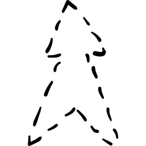Up arrow with broken lines point to arrows broken line icon