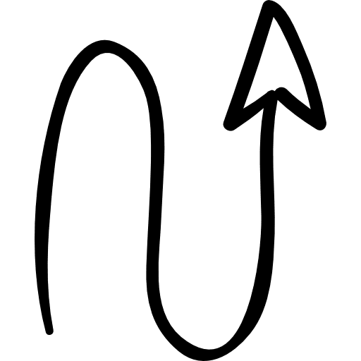 Curved up arrow direction curve up arrow icon
