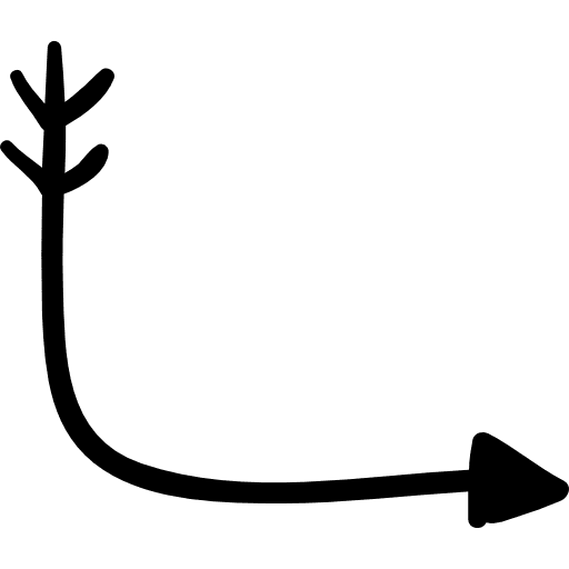 Down right arrow direction angle pointing icon