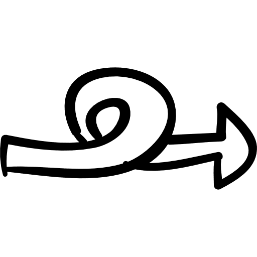 Right arrow with turn direction curve loop icon