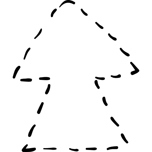 Up arrow with broken line up arrow point to direction icon