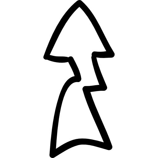 Up arrow with ray tracing ray point to up arrow icon
