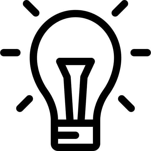 Idea invention conclusion light bulb icon