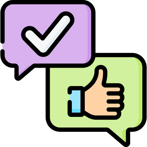 Discussion accept speech bubble approve icon