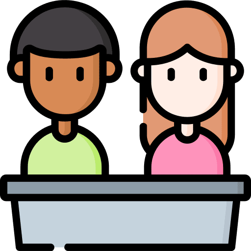 Discussion boy girl meeting icon Discussion boy girl meeting icon