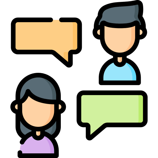 Discussion communications woman girl icon Discussion communications woman girl icon