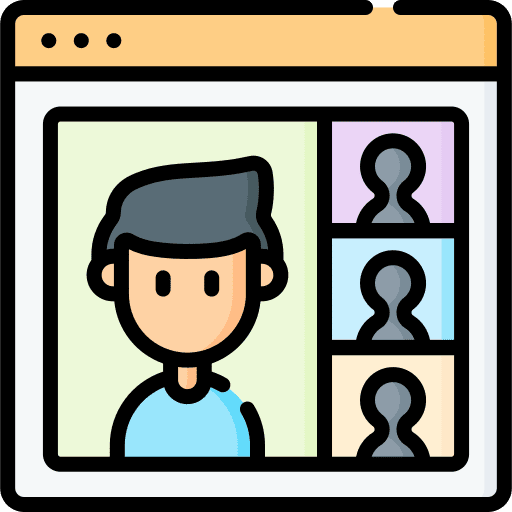 Discussion user caucasian online meeting icon Discussion user caucasian online meeting icon