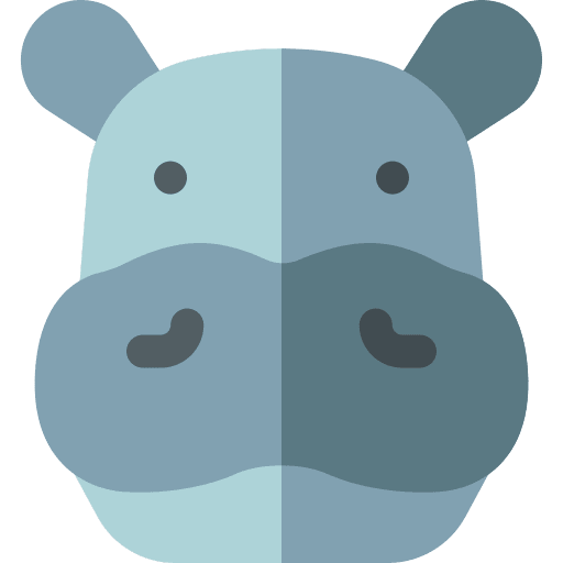 Hippo zoo animals hippo icon