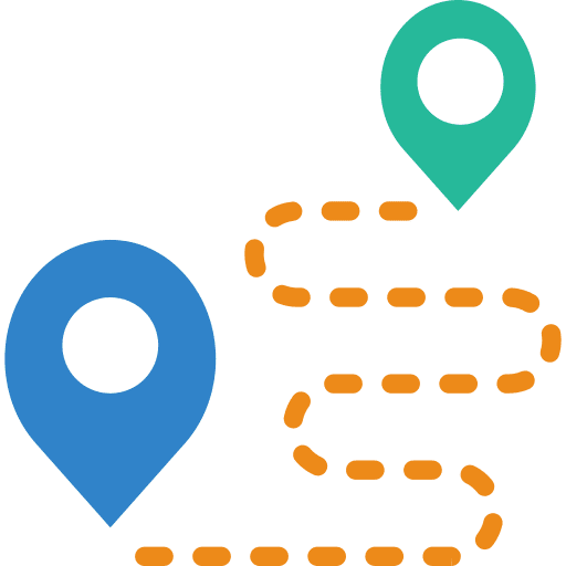 Route start map point finish icon