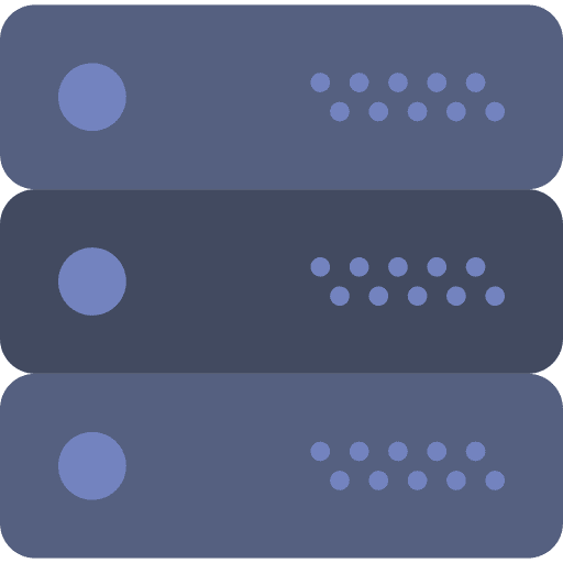 Server flat server multimedia icon