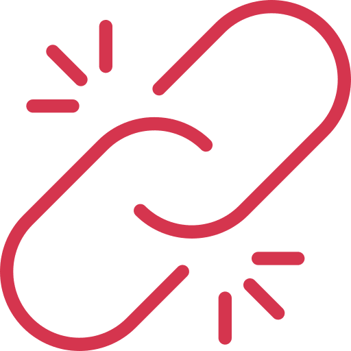 Broken link linked chain tools and utensils icon
