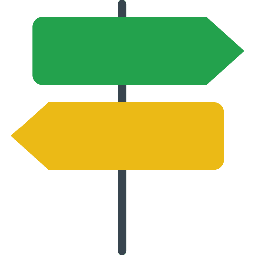 Sign road direction sign icon