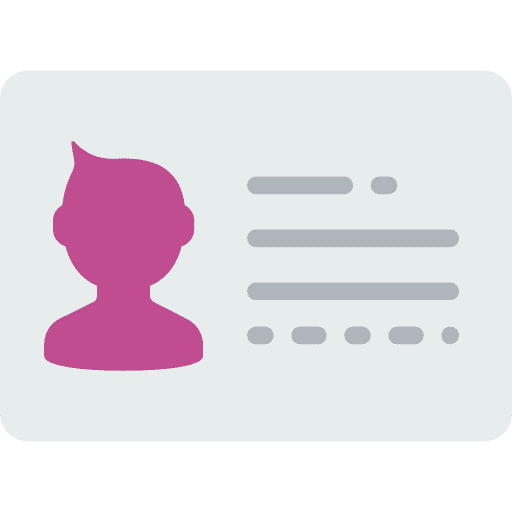 Id card pass contact information identification icon
