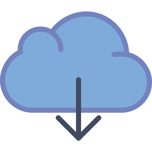 Cloud computing data direct download storage icon