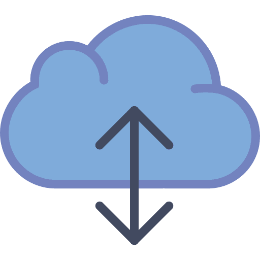 Cloud computing multimedia data download icon