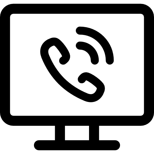 Videocall television phone call computer monitor icon Videocall television phone call computer monitor icon