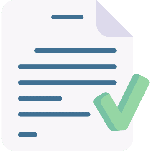 Approved checked files and folders document icon Approved checked files and folders document icon