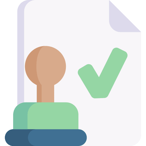 Stamp approved stamp mark icon