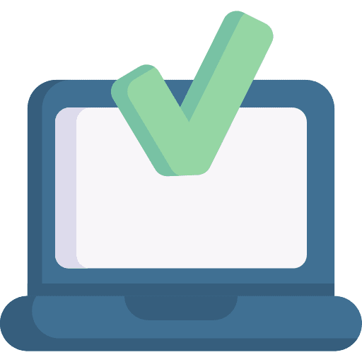 Approved approved shipping and delivery laptop icon Approved approved shipping and delivery laptop icon