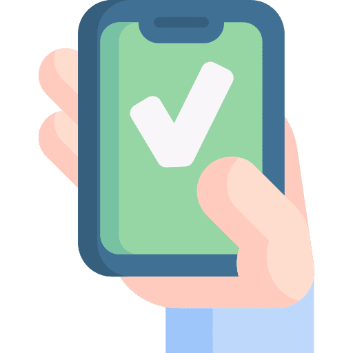 Approved hand smartphone messages icon Approved hand smartphone messages icon