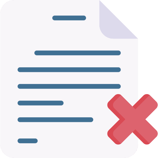 Rejected files and folders paper file icon Rejected files and folders paper file icon