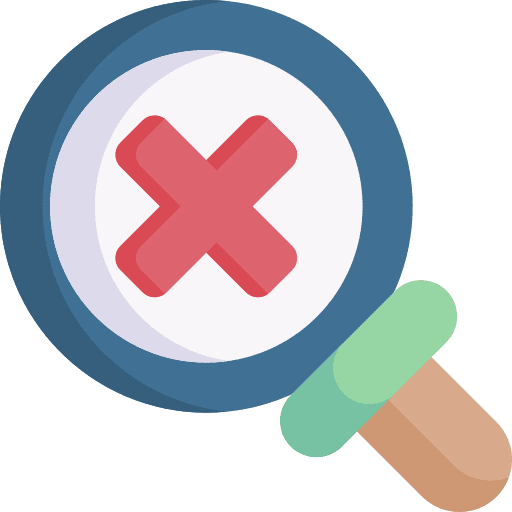 Rejected loupe commerce and shopping magnifying glass icon Rejected loupe commerce and shopping magnifying glass icon