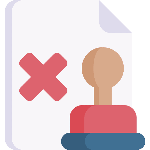 Rejected negative stamp close icon Rejected negative stamp close icon