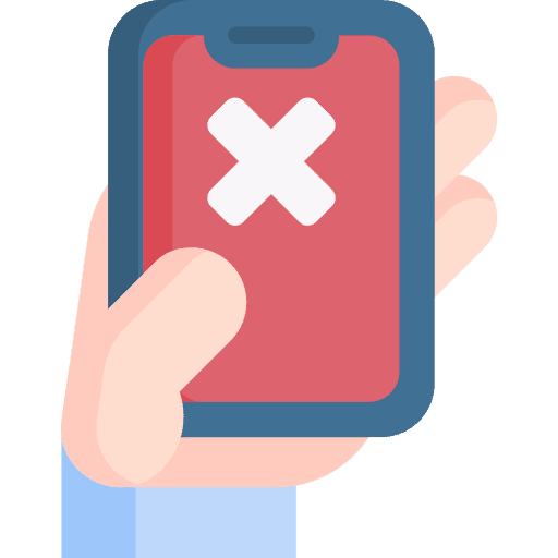 Rejected phone communications cellphone icon Rejected phone communications cellphone icon