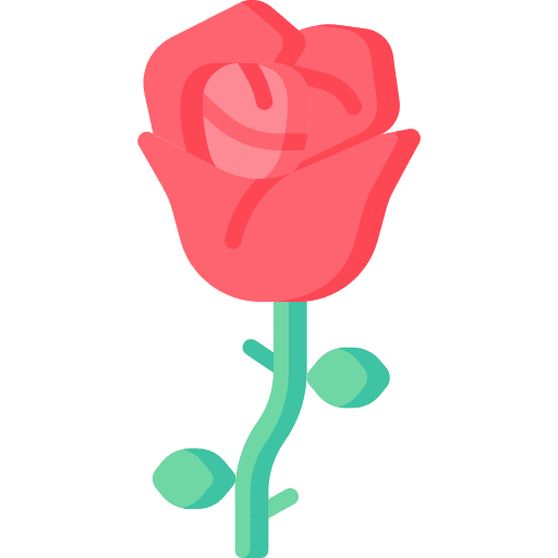 Rose botanical flowers plant icon