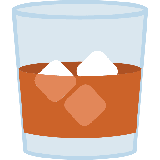 Glass ice whiskey glass icon