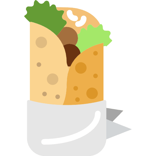 Kebab roll food meat icon
