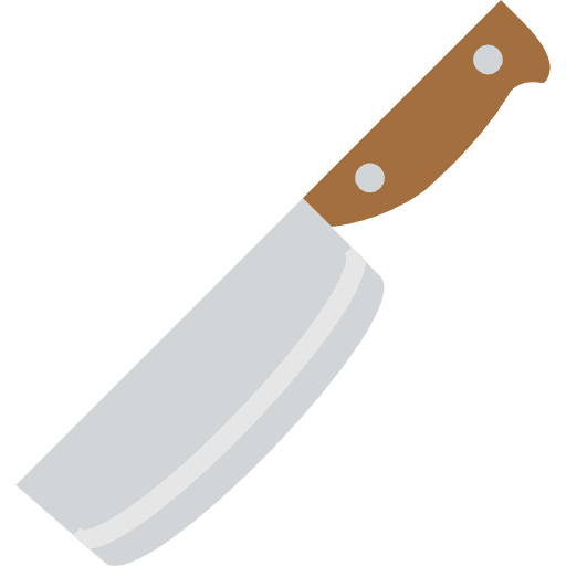 Butcher cutting food knifes icon