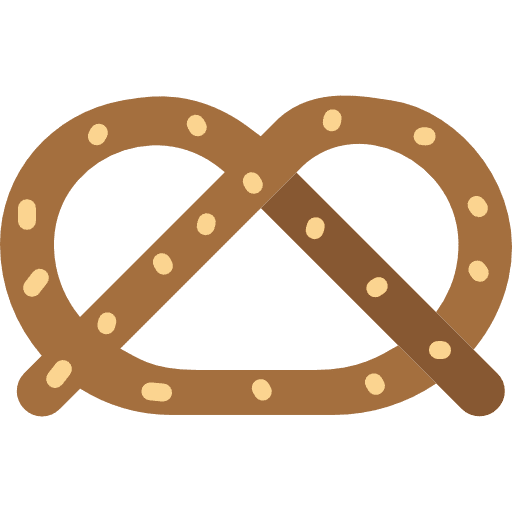 Pretzel powdered sugar pretzel pastry icon
