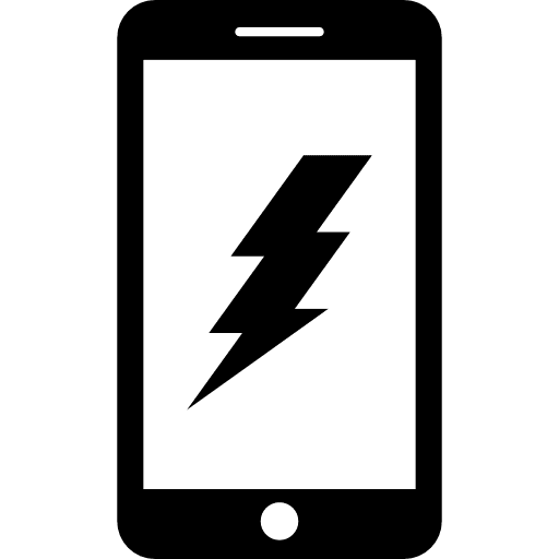 Telephone with a bolt on screen smartphone tools and utensils mobile phone icon