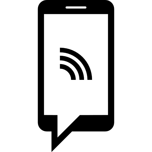 Phone chat with wifi signal mobile phone tools and utensils wifi connection icon