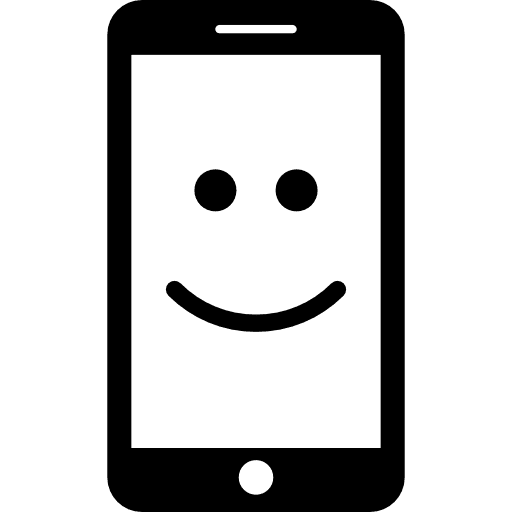 Smartphone with a smile phone smiley mobile phone icon