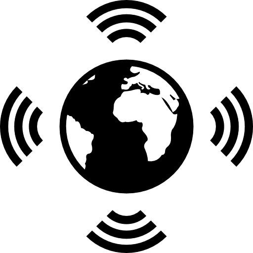 Worldwide transmissions planet earth internet signs icon
