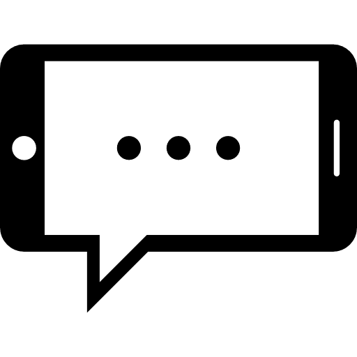Horizontal smartphone chatting smartphone cellphone chat icon