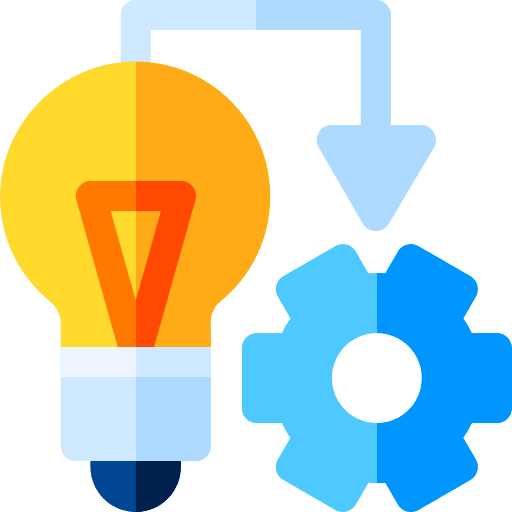 Implementation tech light bulb management icon